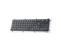 KKHIUHU Waterproof Panel Mounting Metal Stainless Steel Industrial Kiosk Black Keyboard with Integrated Touchpad(USB)