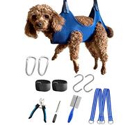 Kkiimatt 10 in 1 Pet Grooming Hammock Harness with Nail Clippers/Trimmer, Nail File, Comb,Breathable Dog Hammock Restraint Bag, Dog Grooming Helper for Nail Trimming/Clipping