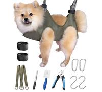 Kkiimatt 10 in 1 Pet Grooming Hammock Harness with Nail Clippers/Trimmer, Nail File, Comb,Dog Nail Hammock, Dog Grooming Sling for Nail Trimming/Clipping
