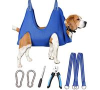 Kkiimatt 2024 New Edition Dog Grooming Hammock,Pet Grooming Hammock Harness,Dog Nail Trimming Hammock with Nail Clippers/File, Dog Grooming Sling with Wide Strap Sewed (Kkiimatt Classic Edition/Large)