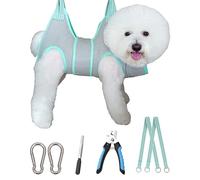 Kkiimatt Dog Grooming Hammock Harness, Small Dog Groming Sling, Gray Dog Hanging Harness for Nail Trimming,Dog Nail Clipping Hanger Restraint Holder