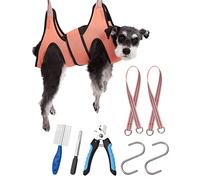 Kkiimatt Dog Pet Grooming Hammock,S Hanging Harness for Nail Clipping, Trimming Cutting Hammock,Sling Holder Helper for Small Dogs, Grooming Restraint Bag with Wide Strap Sewed