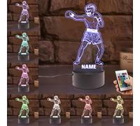 KKIIOEXX Personalized Boxing Night Light,Custom Illusion Lamp with 16 Colors Remote,Decor for Kids Room,Boxing Gifts for Boxer Boys Girls