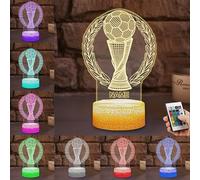 KKIIOEXX Personalized Soccer Night Light,Custom Football Table Illusion Lamp with 16 Colors Remote,Decor for Kids Room,Soccer Gifts for Sport Fans Boys Girls