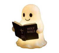 kkiuop Halloween Party Ghost Reading Holy Bible Lamp, 3D Resin Halloween Ghost Night Light, Lamp LED For Bathroom Cute Decor,Lighte