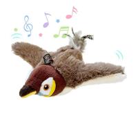 kkiuop Interactive Toys Electric Chirping Flapping Bird With Catnip Indoor Dogs Cats Activated For Pet Squeak Plush H8V6 Toy