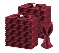 KKJIAF 50 Pack Burgundy Square Satin Napkins 17x17 Inch Soft Smooth Cloth Napkins，Silky Table Napkin for Wedding Banquet Party Decoration