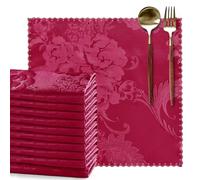 KKJIAF 50 Pack Hot Pink Satin Napkins 17x17 Inch, Square Jacquard Silky Satin Table Cloth Napkins for Wedding Banquet Party Restaurant Dinner Decoration
