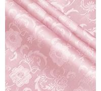 KKJIAF Light Pink Satin Jacquard Fabric 5 Yard, 60 Inch Wide Shiny Cloth, Sunflower Pattern Silky Brocade for Tablecloth, Table Runner, Napkins, Dress, Bedding Sheet, DIY Crafts
