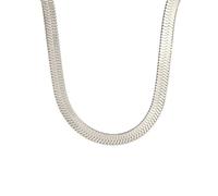 kkjoy 2/3/4/5mm Flat Snake Chain Stainless Steel Snake Bone Chain Necklace for Women Girls Ladies, 15/17/19 Inches, Gold Plated/Stainless Steel