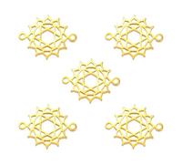 kkjoy 5Pcs 7 Chakra DIY Charms for Jewelry Making and Crafting, Gold Stainless Steel Pendant Craft Supplies Accessories for Make Necklace Earrings (The Heart Chakra)