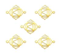 kkjoy 5Pcs 7 Chakra DIY Charms for Jewelry Making and Crafting, Gold Stainless Steel Pendant Craft Supplies Accessories for Make Necklace Earrings (The Root Chakra)