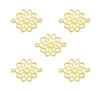 kkjoy 5Pcs 7 Chakra DIY Charms for Jewelry Making and Crafting, Gold Stainless Steel Pendant Craft Supplies Accessories for Make Necklace Earrings (The Crown Chakra)