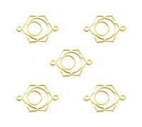 kkjoy 5Pcs 7 Chakra DIY Charms for Jewelry Making and Crafting, Gold Stainless Steel Pendant Craft Supplies Accessories for Make Necklace Earrings (The Sacral Chakra)