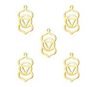 kkjoy 5Pcs 7 Chakra DIY Charms for Jewelry Making and Crafting, Gold Stainless Steel Pendant Craft Supplies Accessories for Make Necklace Earrings (Third-eye Chakra 1)