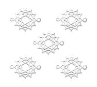 kkjoy 5Pcs 7 Chakra DIY Charms for Jewelry Making and Crafting, Stainless Steel Pendant Craft Supplies Accessories for Make Bracelet Necklace Earrings (The Heart Chakra)