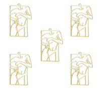 kkjoy 5Pcs Beauty Pin-up DIY Charms for Jewelry Making and Crafting, Gold Stainless Steel Pendant Craft Supplies Accessories for Make Necklace Earrings (Style 8)