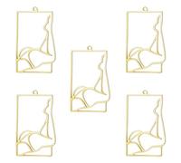 kkjoy 5Pcs Beauty Pin-up DIY Charms for Jewelry Making and Crafting, Gold Stainless Steel Pendant Craft Supplies Accessories for Make Necklace Earrings (Style 1)