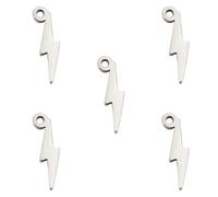 kkjoy 5Pcs Lightning Bolt Pendant Charms for Jewelry Making and Crafting, Stainless Steel Mini Charm Craft Supplies Accessories for DIY Bracelet Necklace Earrings