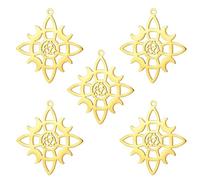 kkjoy 5Pcs Witches Knot DIY Charms for Jewelry Making and Crafting, Gold Plated Stainless Steel Assorted Mini Pendant Craft Supplies Accessories for Make Bracelet Necklace Earrings (Witches Knot 9)