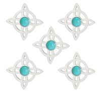 kkjoy 5Pcs Witches Knot DIY Charms for Jewelry Making and Crafting, Stainless Steel Assorted Mini Pendant Craft Supplies Accessories for Make Bracelet Necklace Earrings (Witches Knot 10)
