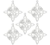 kkjoy 5Pcs Witches Knot DIY Charms for Jewelry Making and Crafting, Stainless Steel Assorted Mini Pendant Craft Supplies Accessories for Make Bracelet Necklace Earrings (Witches Knot 4)