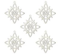 kkjoy 5Pcs Witches Knot DIY Charms for Jewelry Making and Crafting, Stainless Steel Assorted Mini Pendant Craft Supplies Accessories for Make Bracelet Necklace Earrings (Witches Knot 9)