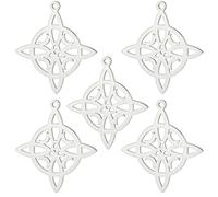 kkjoy 5Pcs Witches Knot DIY Charms for Jewelry Making and Crafting, Stainless Steel Assorted Mini Pendant Craft Supplies Accessories for Make Bracelet Necklace Earrings (Witches Knot 5)