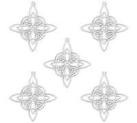 kkjoy 5Pcs Witches Knot DIY Charms for Jewelry Making and Crafting, Stainless Steel Assorted Mini Pendant Craft Supplies Accessories for Make Bracelet Necklace Earrings (Witches Knot 2)