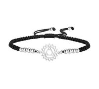 kkjoy 7 Chakra Black Braided Rope Bracelet Stainless Steel Handmade Lucky String Reiki Healing Yoga Energy Jewelry for Women Men(The Throat Chakra)