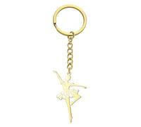 kkjoy Ballerina Keychain Stainless Steel Ballet Dancer Pendant Keyring Purse Bag Accessories For Women Dance Lovers (Style 3, Gold)