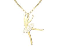 kkjoy Ballerina Necklace Stainless Steel Ballet Dancer Pendant Recital Jewelry for Women Dance Lovers (Style 2, Gold)