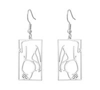 KKJOY Beauty Pin-up Dangle Earrings Stainless Steel Beautiful Model Poster Pendant Jewelry for Women Charming Ladies (Style 2)