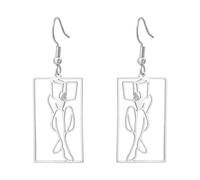 KKJOY Beauty Pin-up Dangle Earrings Stainless Steel Beautiful Model Poster Pendant Jewelry for Women Charming Ladies (Style 6)