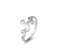 kkjoy Celtic Triskele Spiral Ring Stainless Steel Irish Triple Spiral Amulet Jewelry for Women Men (Silver, Diameter 18mm)