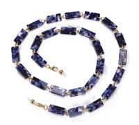 kkjoy Colourful Acrylic Squares Glasses Chain Anti-Slip Beach Holidays Sunglasses Holder Strap Eyeglass Lanyards Retainer Cord for Women Men (Dark Black Blue)