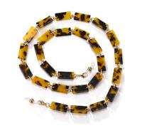 kkjoy Colourful Acrylic Squares Glasses Chain Anti-Slip Beach Holidays Sunglasses Holder Strap Eyeglass Lanyards Retainer Cord for Women Men (Leopard)