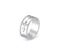 kkjoy Inspiration Cross Ring Stainless Steel Christian Faith Hope Love Cross Ring Eternity Promise Ring Religious Jewelry Gift for Women Men