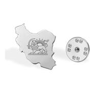 KKJOY Iran Map Brooch Stainless Steel Emblem Flag Color Unisex Patriotic Lapel Pin Persian Lion and Sun Jewelry For Women Men(Style 13, Silver)