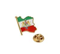 KKJOY Iran Map Brooch Stainless Steel Emblem Flag Color Unisex Patriotic Lapel Pin Persian Lion and Sun Jewelry For Women Men(Style 4, Gold)