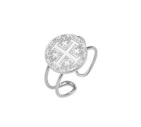 kkjoy Jerusalem Cross Ring Adjustable Crusader Five-Fold Cross Ring