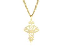 kkjoy Lotus Unalome Necklace Stainless Steel Lotus Flower Yoga Symbol Drop Earrings Inspirational Buddhism Jewelry for Women Girls