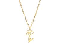 KKJoy March Birth Flower Daffodil Pendant Necklace, Stainless Steel, Women's Gift