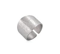 kkjoy Pentagram Satanic Baphomet Goat Wide Band Ring Stainless Steel Satan Demon Devil Symbol Adjustable Open Finger Rings Magic Talisman Jewelry for Men Women(Silver,Diameter 19mm)