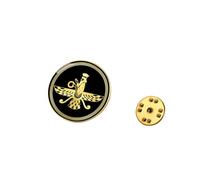 KKJOY Persian Faravahar Brooch Stainless Steel Unisex Zoroastrianism Protection Lapel Pin Iran Emblem Jewelry For Women Men(Style 1, Gold)