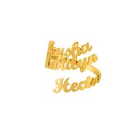 Kkjoy Personalized Name Ring - Stainless Steel Customize One to Four Names - Promise Ring - Adjustable Couple's Ring - Family Rings - Engagement Wedding Jewelry - Gold