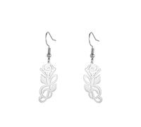 KKJOY Rose Note Treble Dangle Earrings Stainless Steel Notes Bloom into Rose Pendant Earrings Treble Clef Jewelry Gift for Women Music Lovers