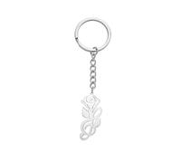 kkjoy Rose Note Treble Keychain Stainless Steel Notes Bloom into Rose Pendant Keyring Treble Clef Jewelry Purse Bag Accessories for Women Men Music Lovers