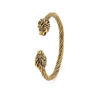 kkjoy Stainless Steel Viking Bracelet for Men Exploding Lion Head Screw Teen Cuff Bangle Norse Biker Amulet Nordic Pirates Arm Ring Wristband Jewellery