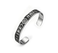 kkjoy Viking Compass 24 Runes Nordic Vegvisir Cuff Bracelet
